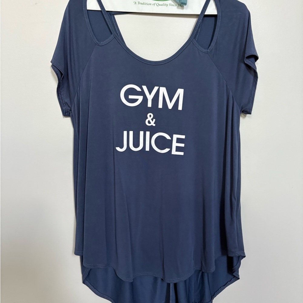 NWOT Alya Blue Cut Out Short Sleeve T-Shirt